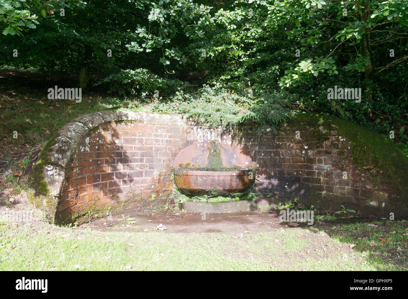 The Mote Well, drinking fountain, or  spring water trough, Brampton, Cumbria, England, UK Stock Photo