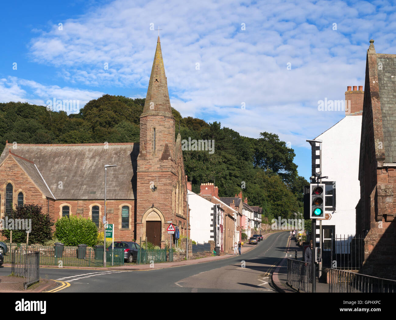 Methodist church and Moatside, Brampton, Cumbria, England, UK Stock Photo