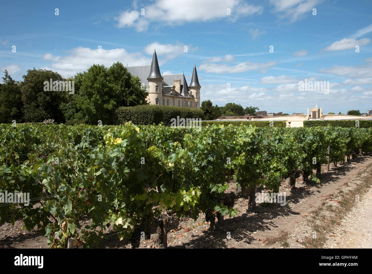Pauillac Bordeaux France - The historic Chateau Pichon Longueville Baron situated along the wine route of Pauillac Stock Photo