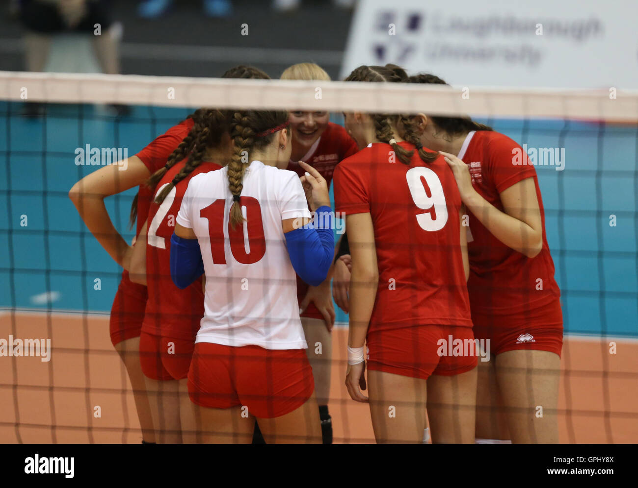 England Junior girls in action in the volleyball on day four of the ...