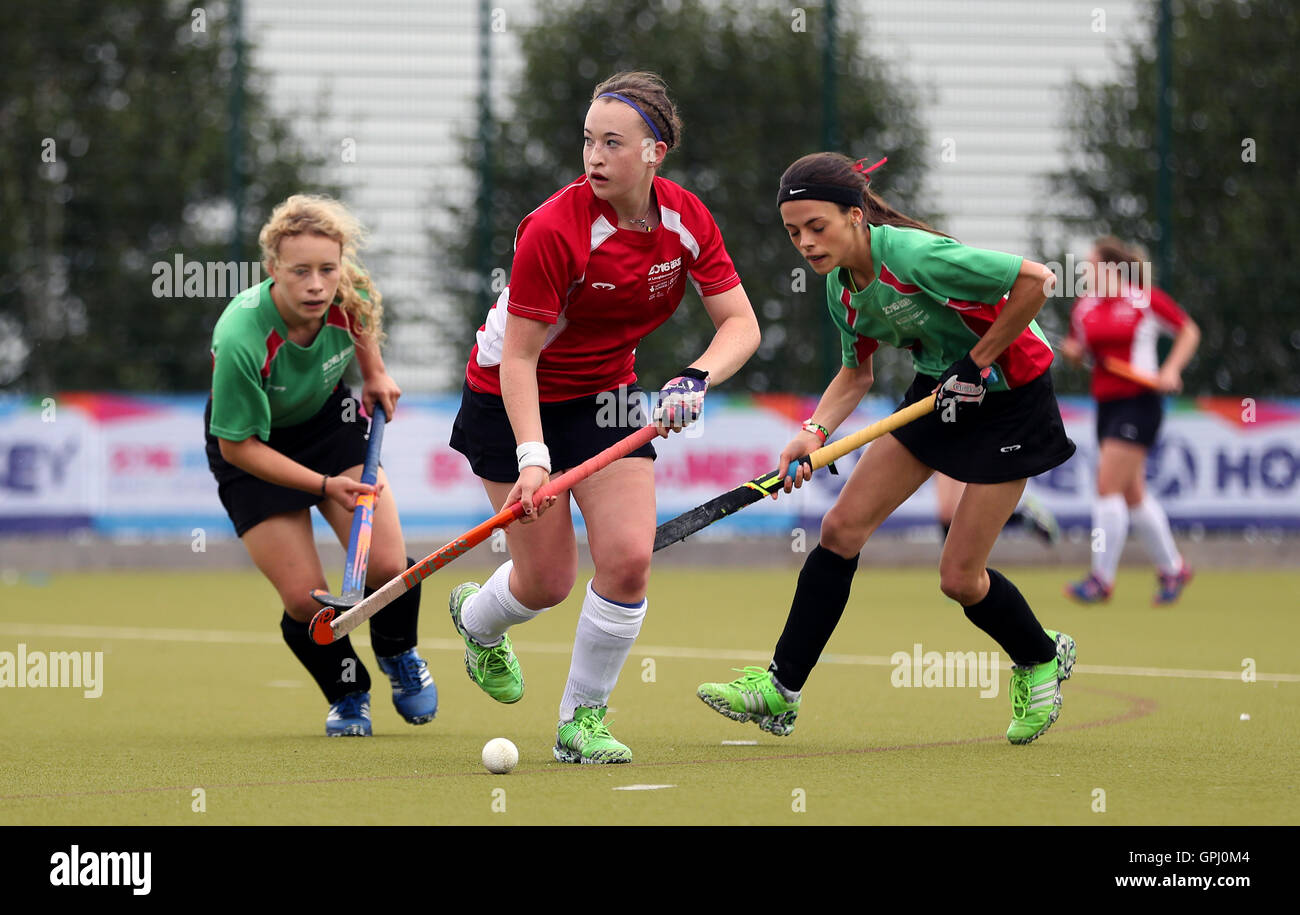 Wales' Sarah-Jayne Thorburn during the 3rd/4th place Girls Hockey Play Off match on day four of the 2016 School Games at Loughborough University. PRESS ASSOCIATION Photo. Picture date: Sunday September 4, 2016. Stock Photo