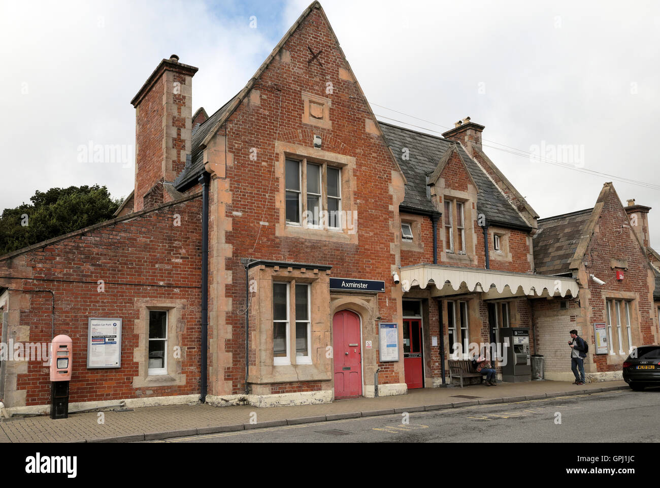Exterior view of Axminster Railway Station designed by architect William Tite in 1860  in Devon, England UK   KATHY DEWITT Stock Photo
