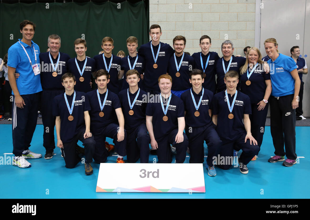 Bronze medalists, Scotland East during the Volleyball presentation on