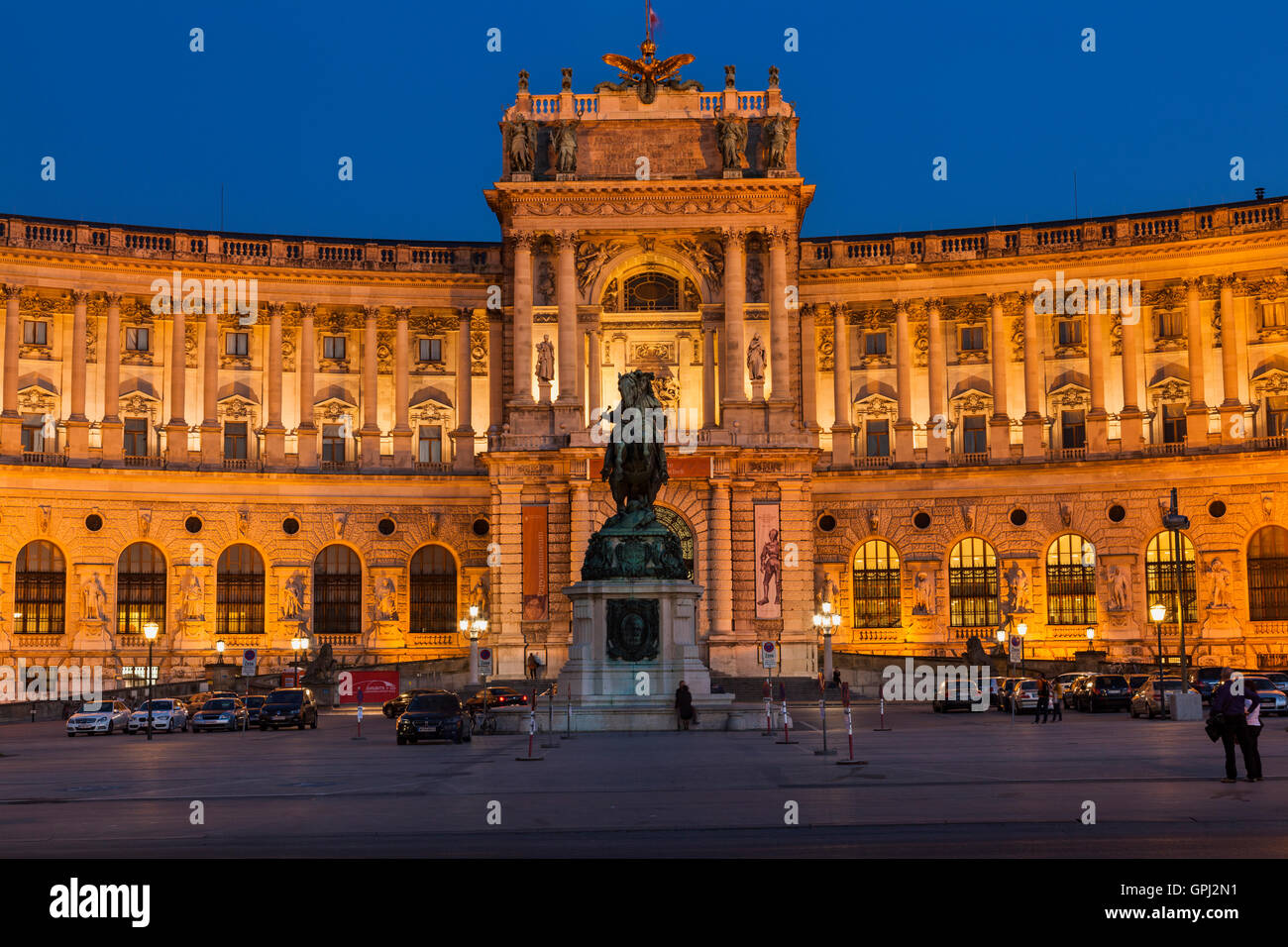 Front view to the Neue Burg (New Castle) of Hofburg palace in Vienna, Austria Stock Photo