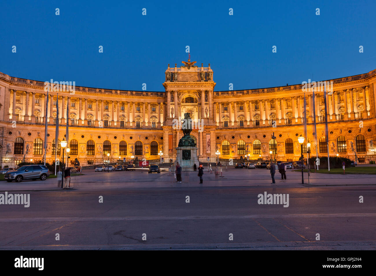 Overview of the Neue Burg (New Castle) of Hofburg palace in Vienna, Austria Stock Photo