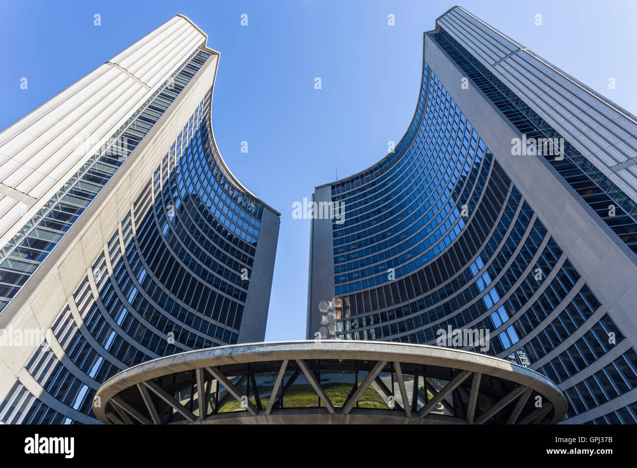 Toronto City Hall close up, taken from under the dome in Toronto, Ontario. Stock Photo