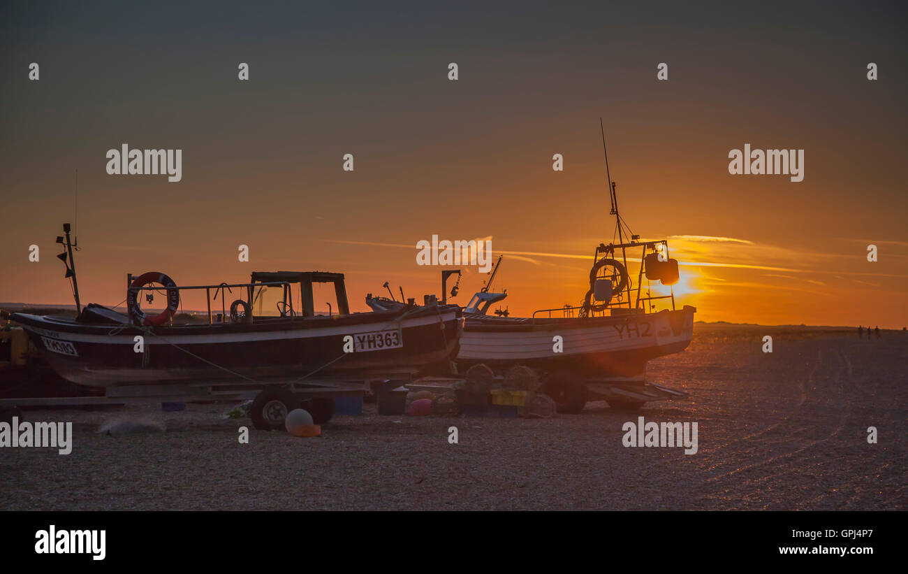 Colourful sunset, big skies and boats, North Norfolk Stock Photo - Alamy