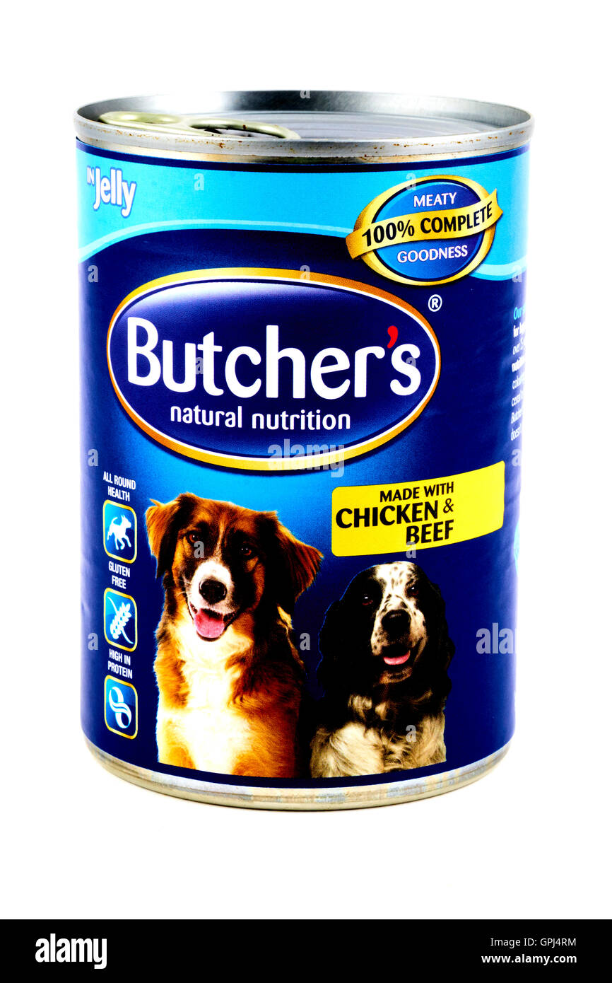 Butcher's Chicken & Beef In Jelly Dog Food Stock Photo