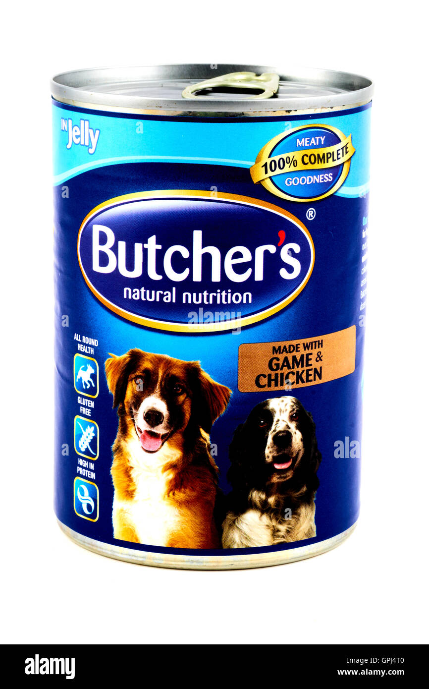 Butcher's Game & Chicken In Jelly Dog Food Stock Photo