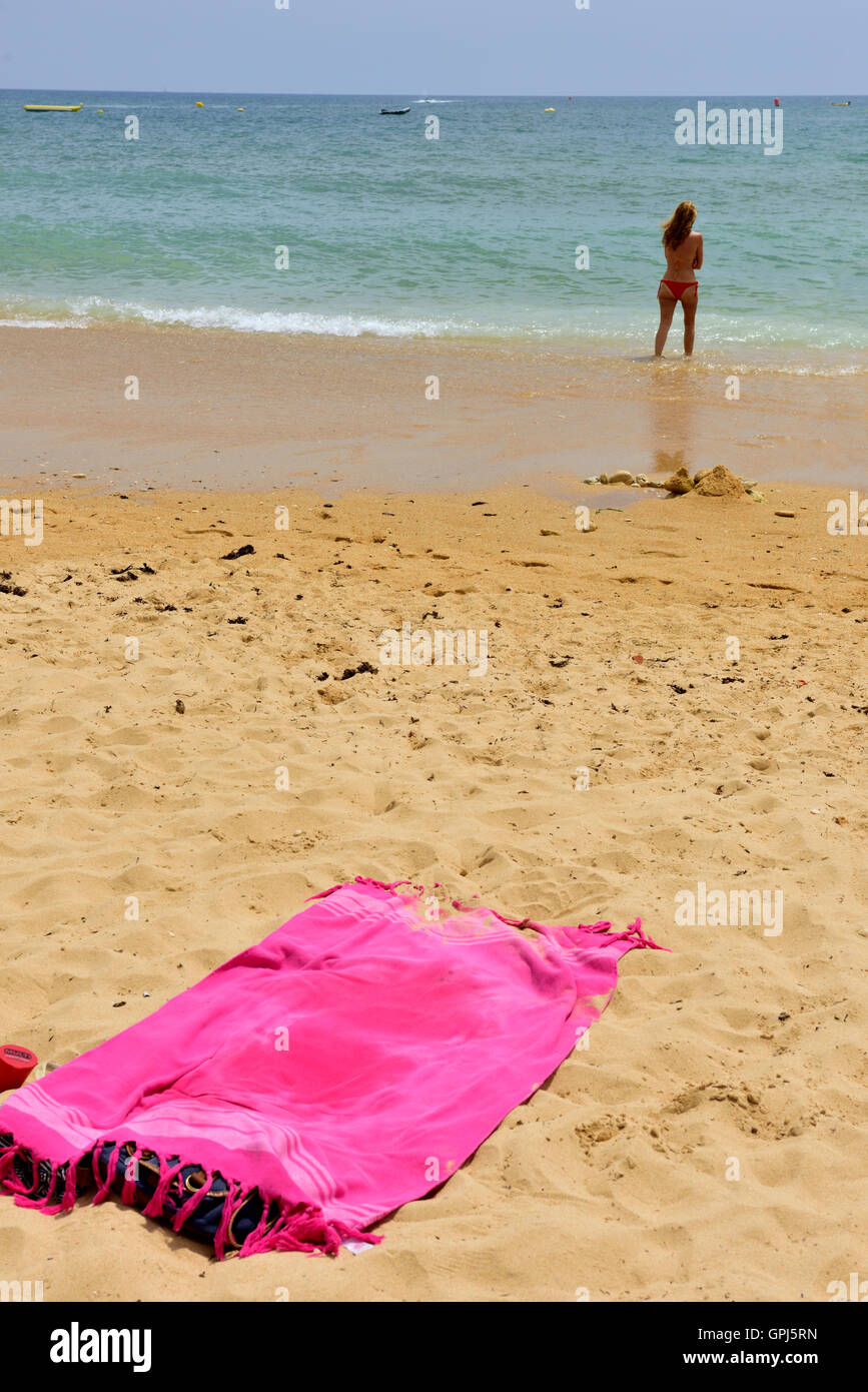beach towel on sand