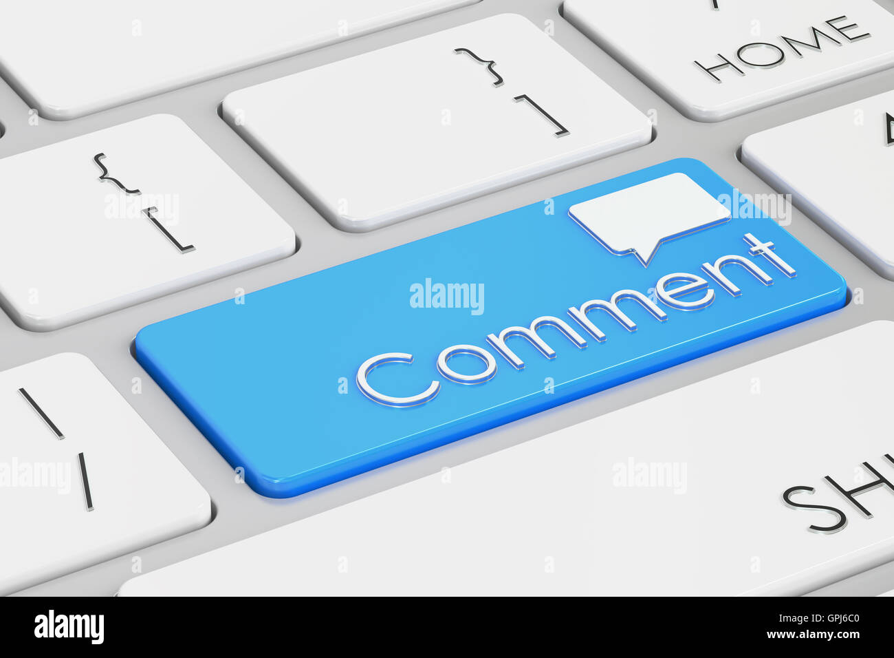 Comment blue keyboard button, 3D rendering Stock Photo Alamy