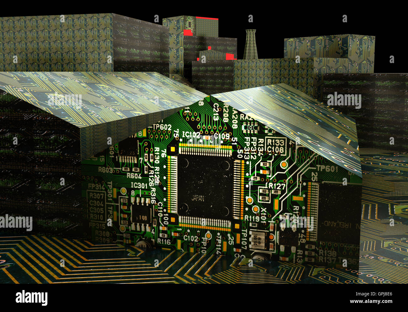 Japanese electronic factory Stock Photo Alamy