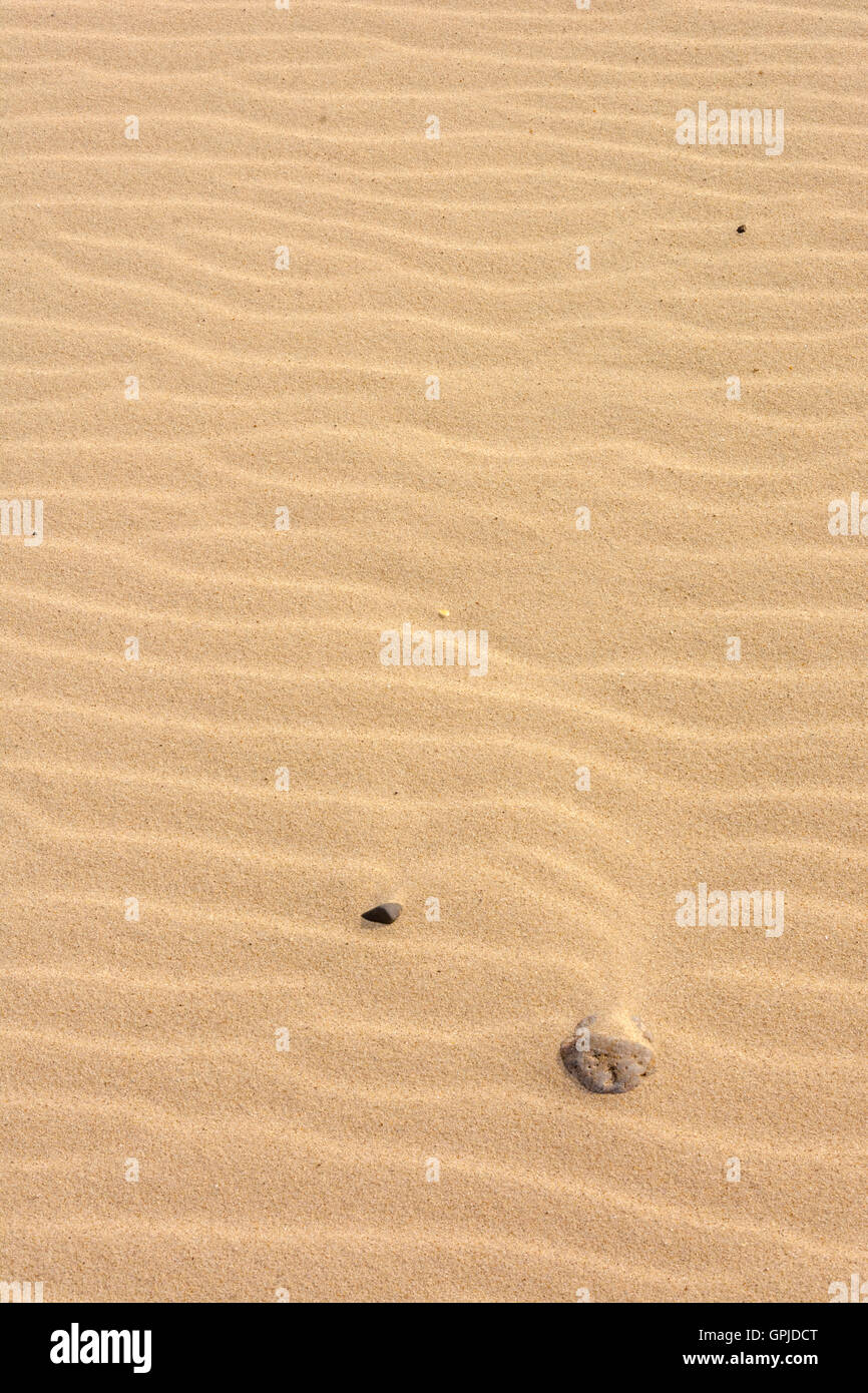 Pebbles on a sandy beach, Norfolk, England Stock Photo
