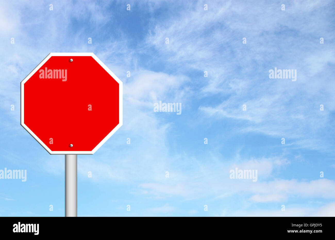 red blank sign with blue sky Stock Photo Alamy