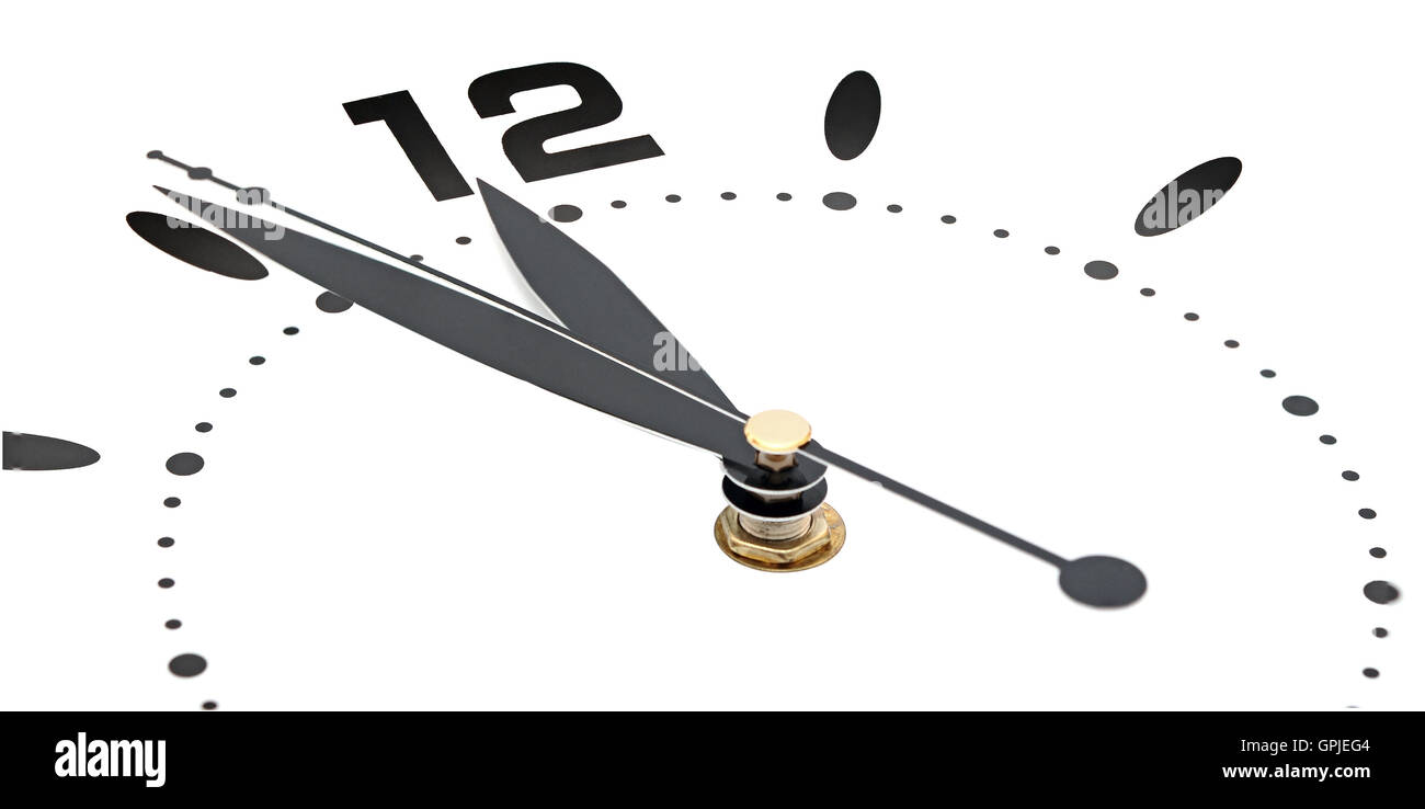 wall clock isolated on white background showing time Stock Photo Alamy