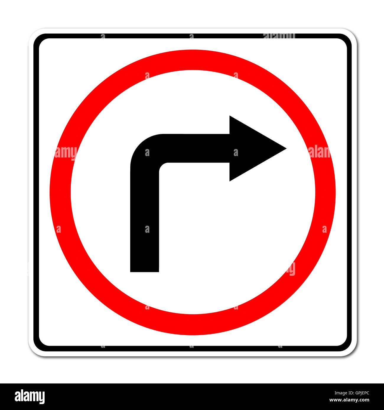 Traffic sign show the turn right Stock Photo Alamy