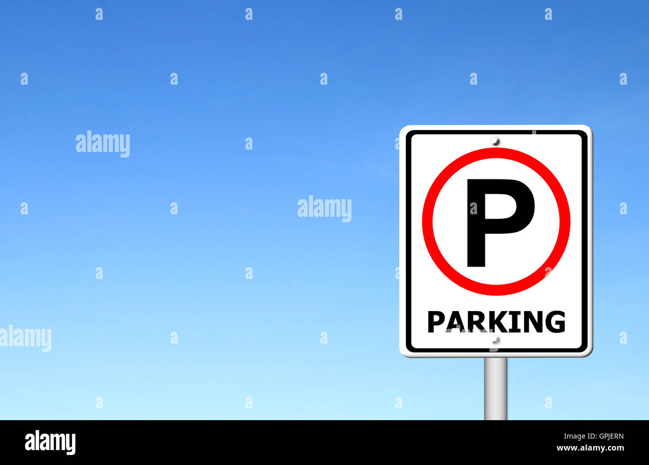 parking sign over blue sky Stock Photo - Alamy