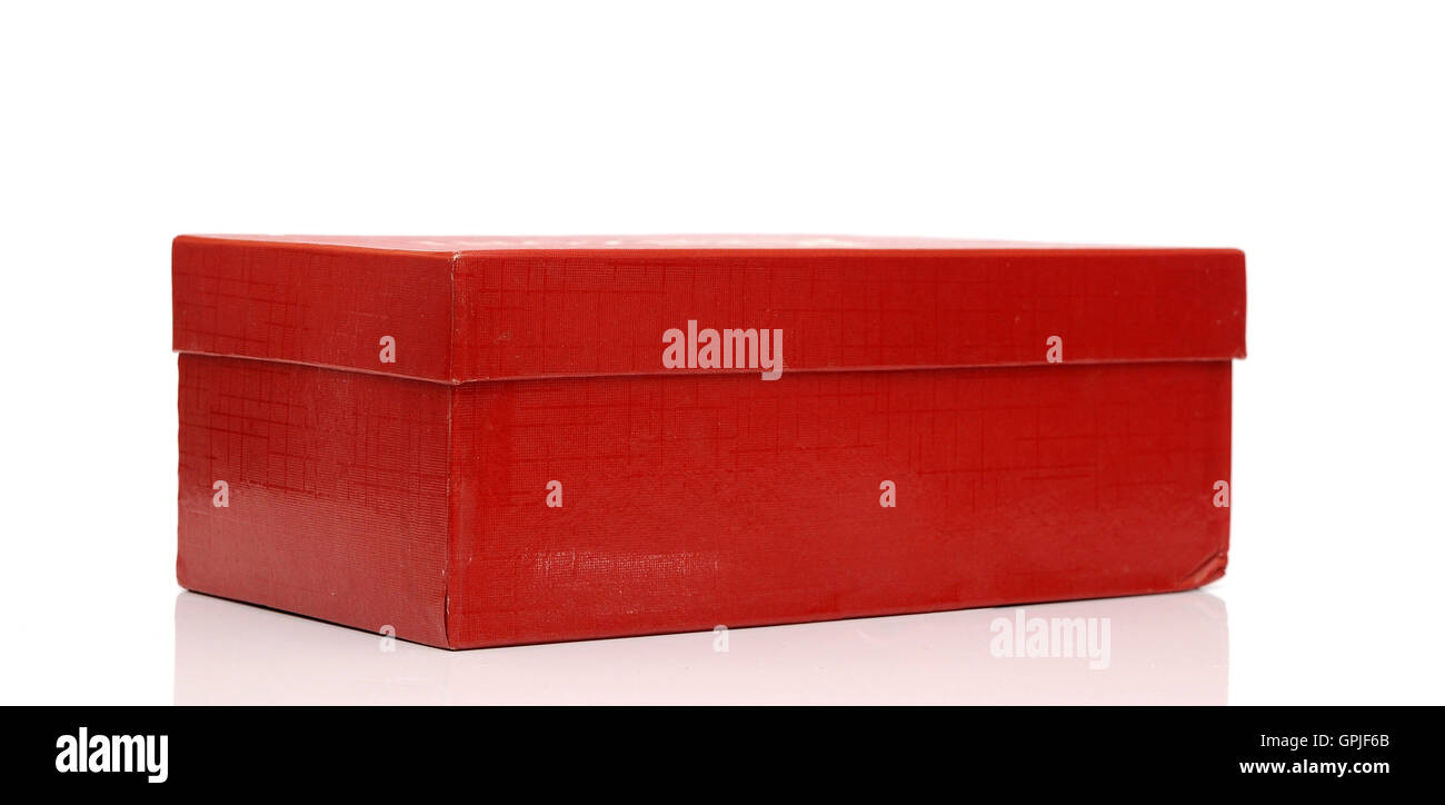 red package box isolated on white Stock Photo Alamy