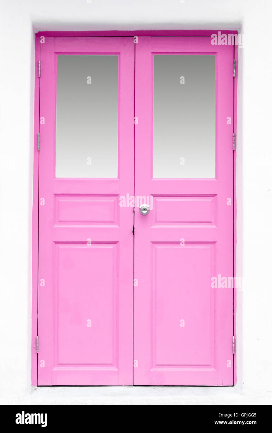 pink Greek Style door Stock Photo Alamy