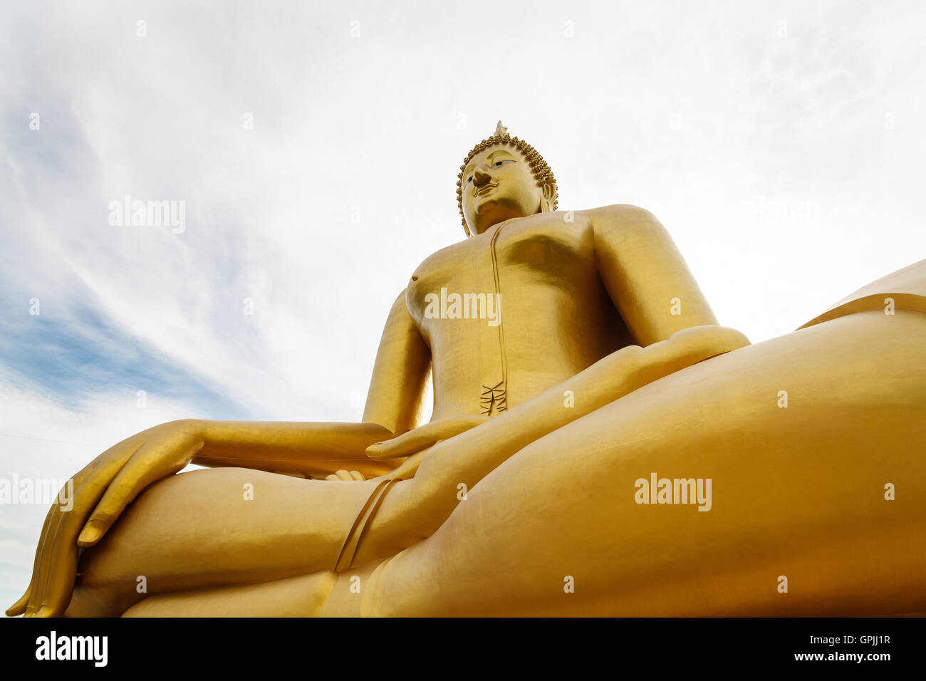 Big golden buddha Stock Photo
