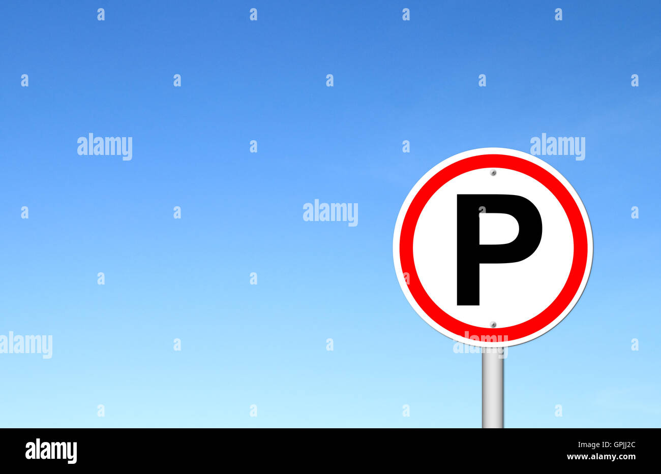 Parking sign over blue sky Stock Photo - Alamy