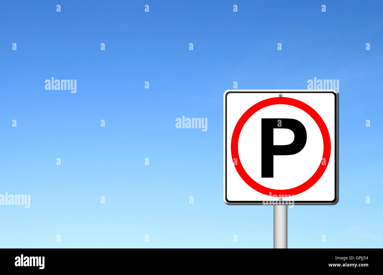 Parking sign over blue sky Stock Photo - Alamy