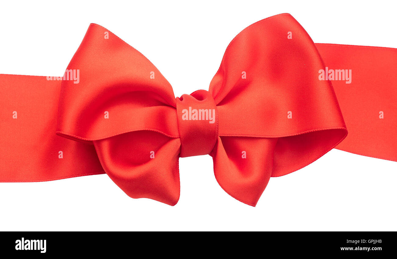 Red ribbons with bow isolated on white background Stock Photo - Alamy