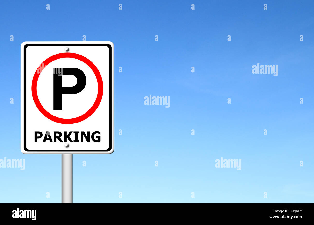 parking sign over blue sky Stock Photo - Alamy