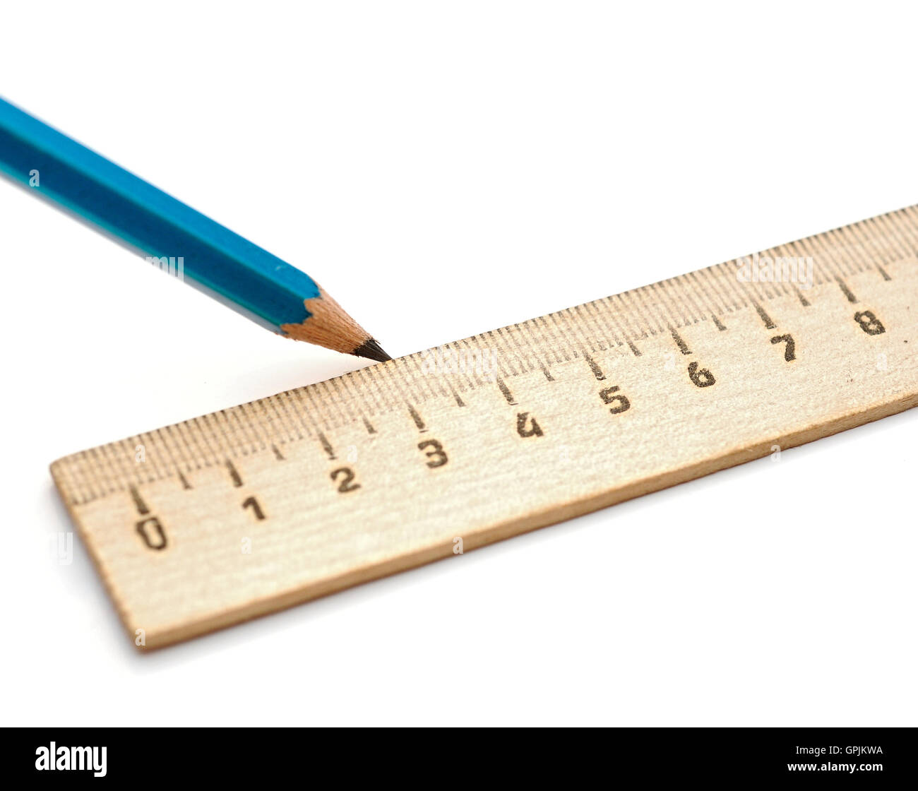 Pencil and rulers on a white background Stock Photo - Alamy