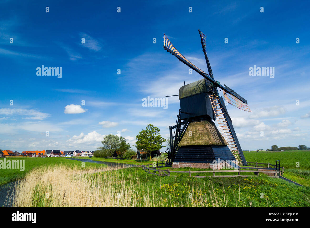 Dutch windmill. Netherlands Stock Photo