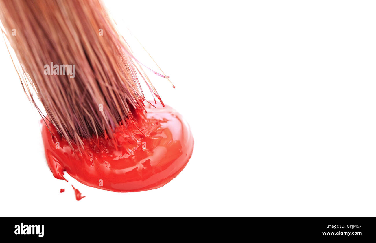 art paint brush and red color Stock Photo