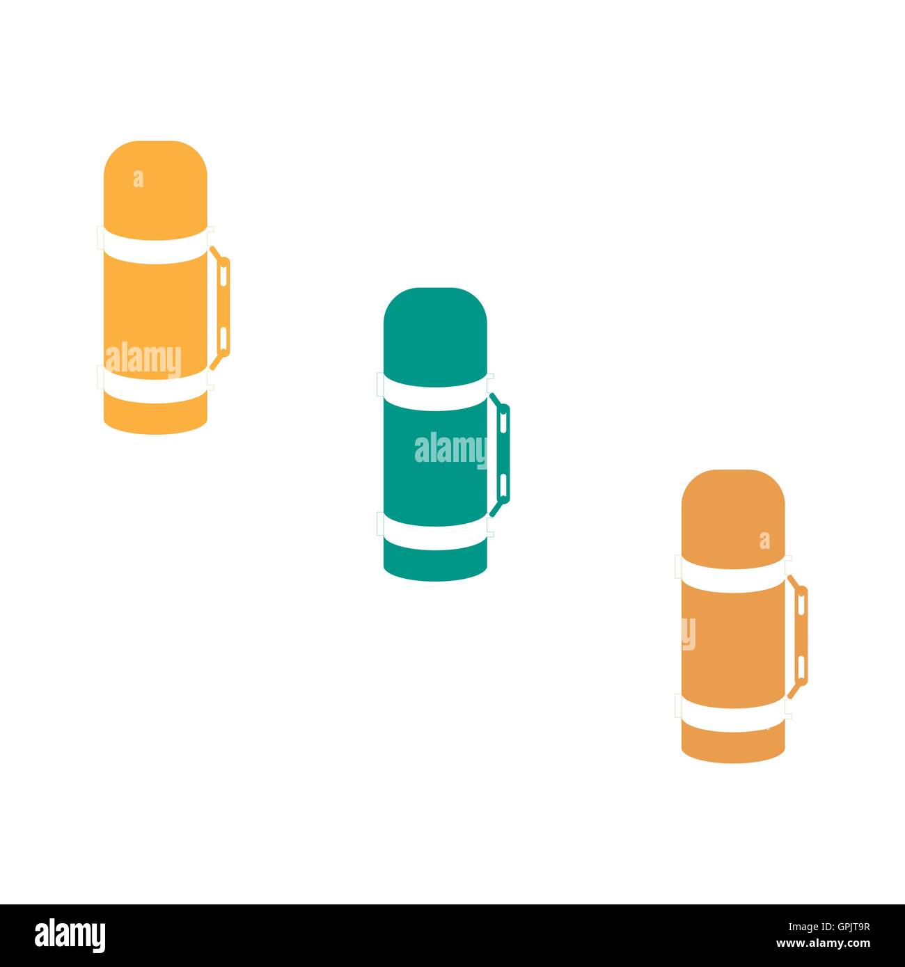 Stylized icon of a colored thermoses on a white background Stock Vector