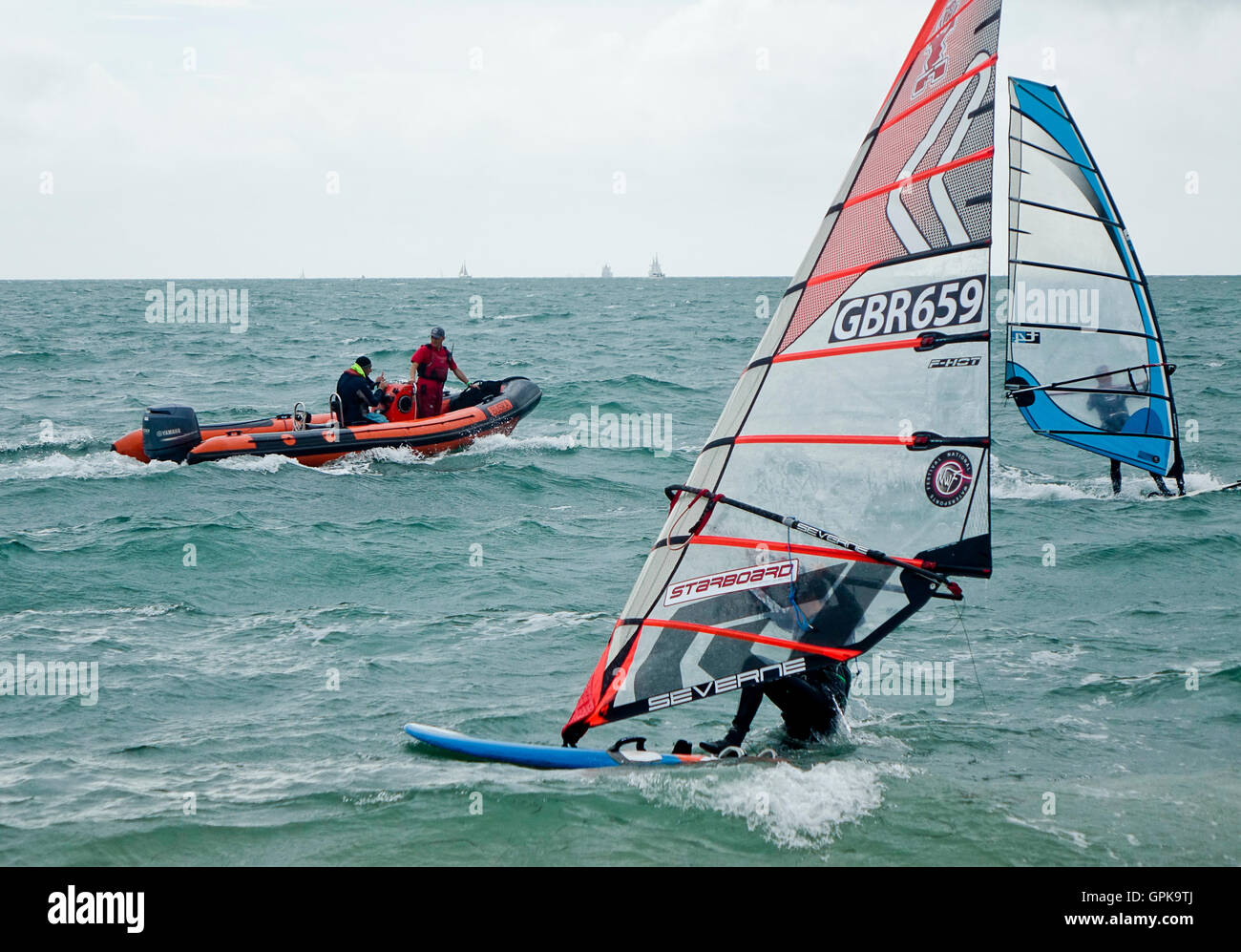 Hayling Island, UK. 3rd September 2016. UK windsurfing champion James