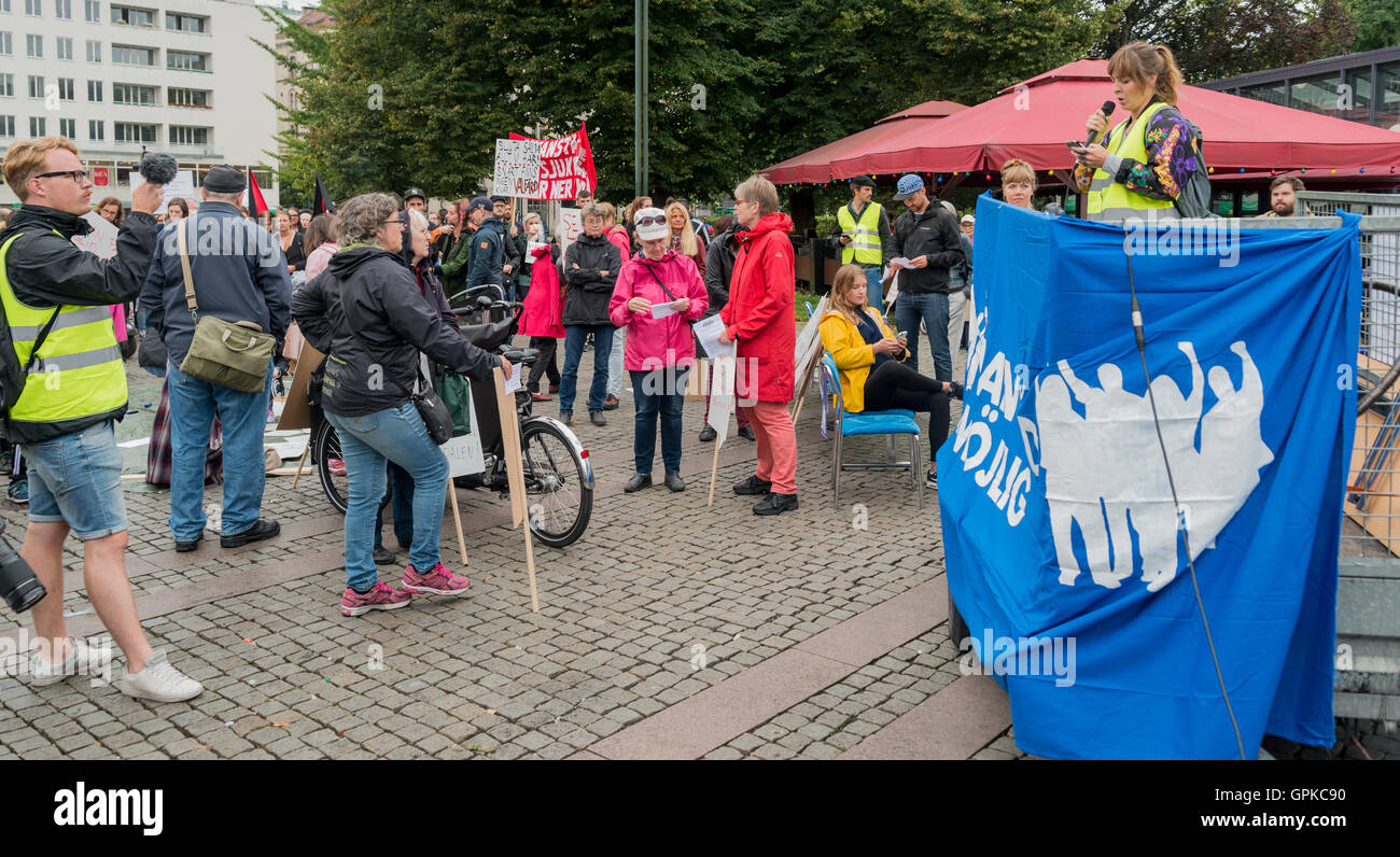 Malmö, Sweden. 4th September, 2016. Demonstrations against cuts in public health care across Sweden, here in Malmö. Tommy Lindholm/Alamy Live News. Stock Photo