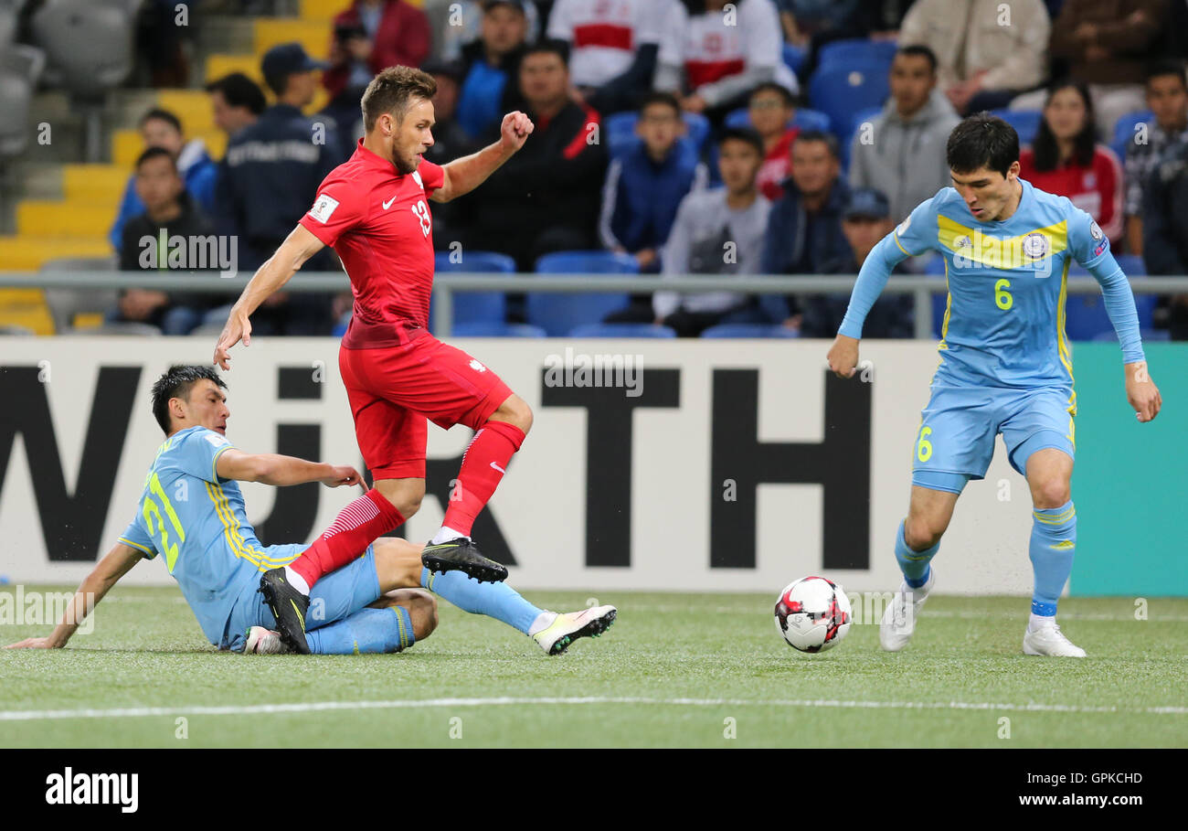 Astana, Kazakhstan. 4th September, 2016. Maciej Rybus (POL), Kazakhstan versus Poland, FIFA World Cup 2018 qualifier. The game ended in a 2-2 draw Credit: Action Plus Sports Images/Alamy Live News Stock Photo
