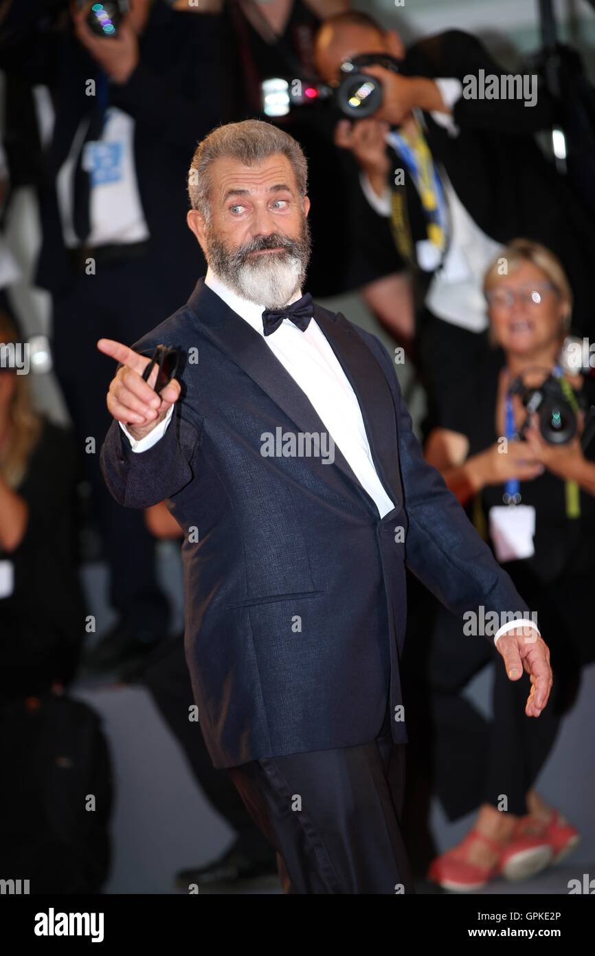 Venice, Italy. 4th Sep, 2016. Director Mel Gibson arrives for the