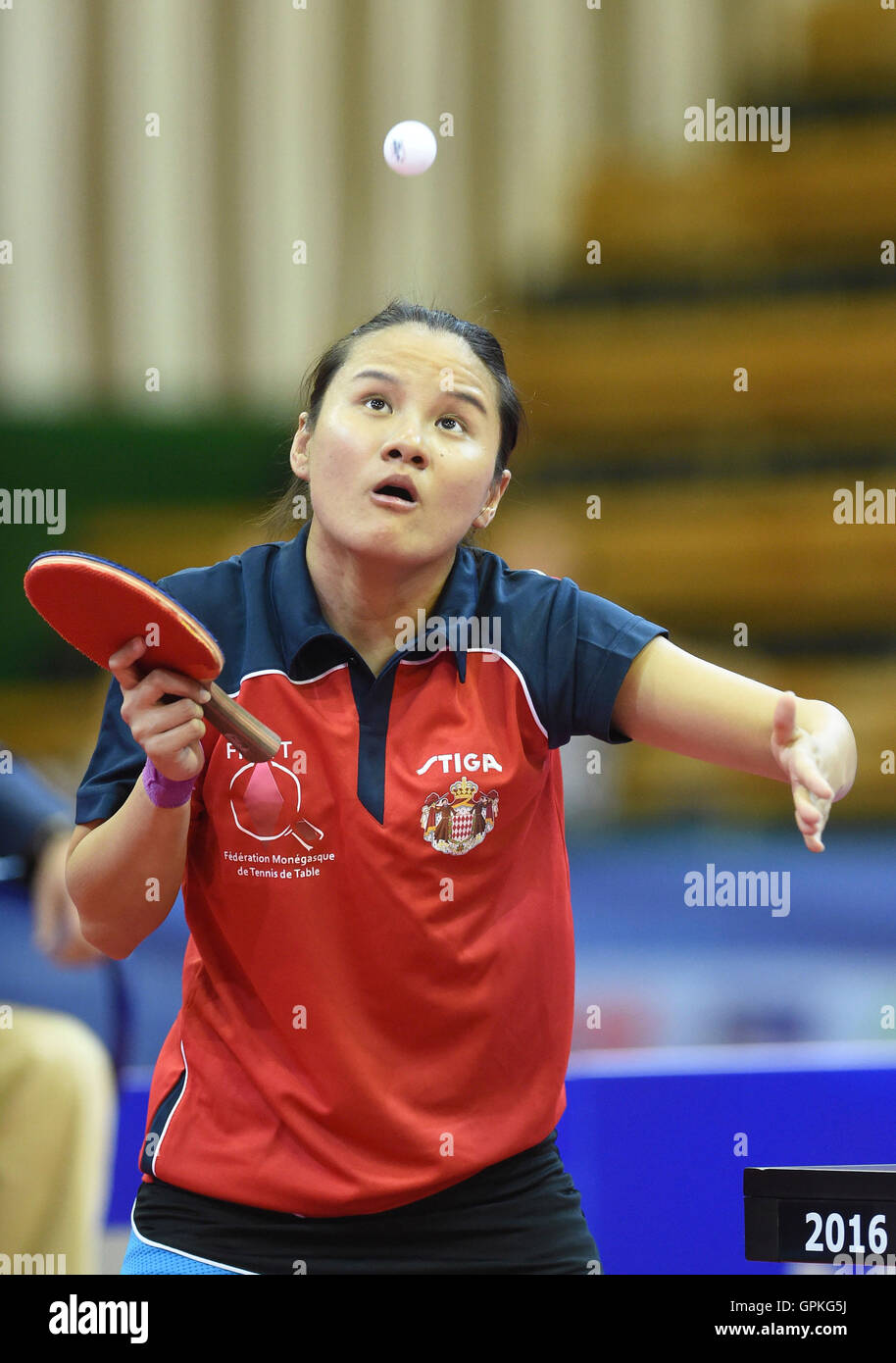 Olomouc, Czech Republic. 04th Sep, 2016. Monaco table tennis player