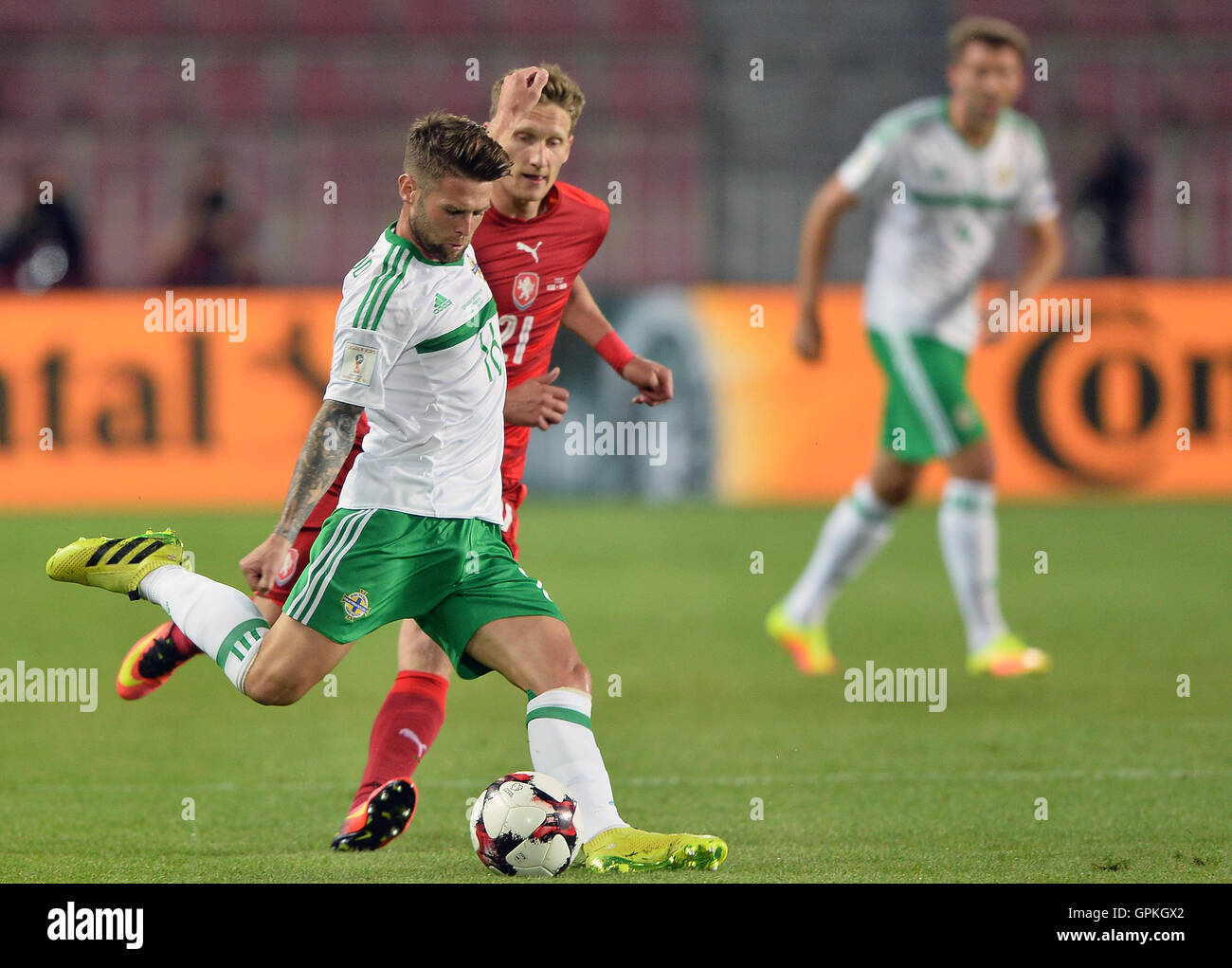 AC Sparta Praha defeat SK Slavia Prague in the Czech Soccer League match  played in Prague, Czech Republic on September 28, 2013. From left: Pavel  Kaderabek of Sparta, Martin Hurka of Slavia