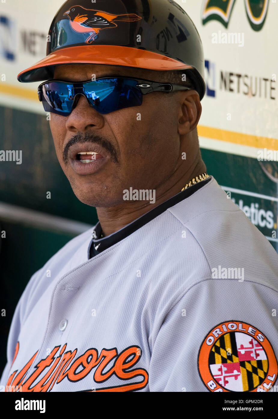 April 18, 2010; Oakland, CA, USA; Baltimore Orioles third base coach
