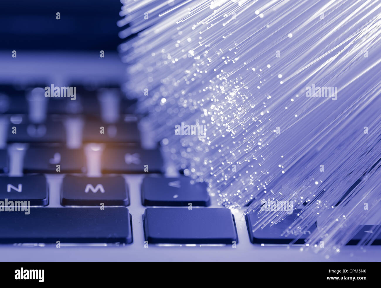 Internet technology fiber optic background Stock Photo