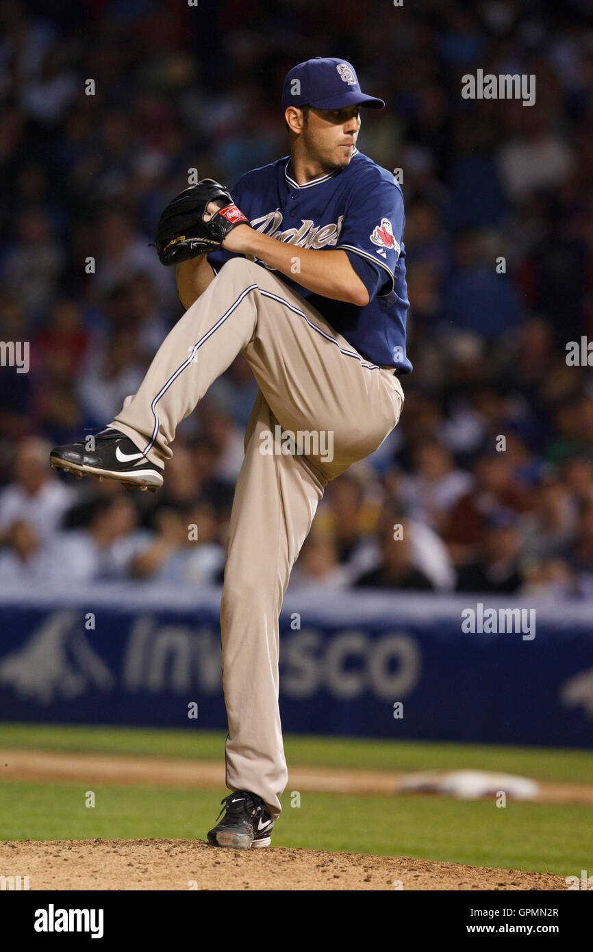 San Diego Padres relief pitcher Trevor Hoffman throws against the Colorado  Rockies in the 13th inning during the National League wild card tiebreaker  at Coors Field in Denver on October 1, 2007.