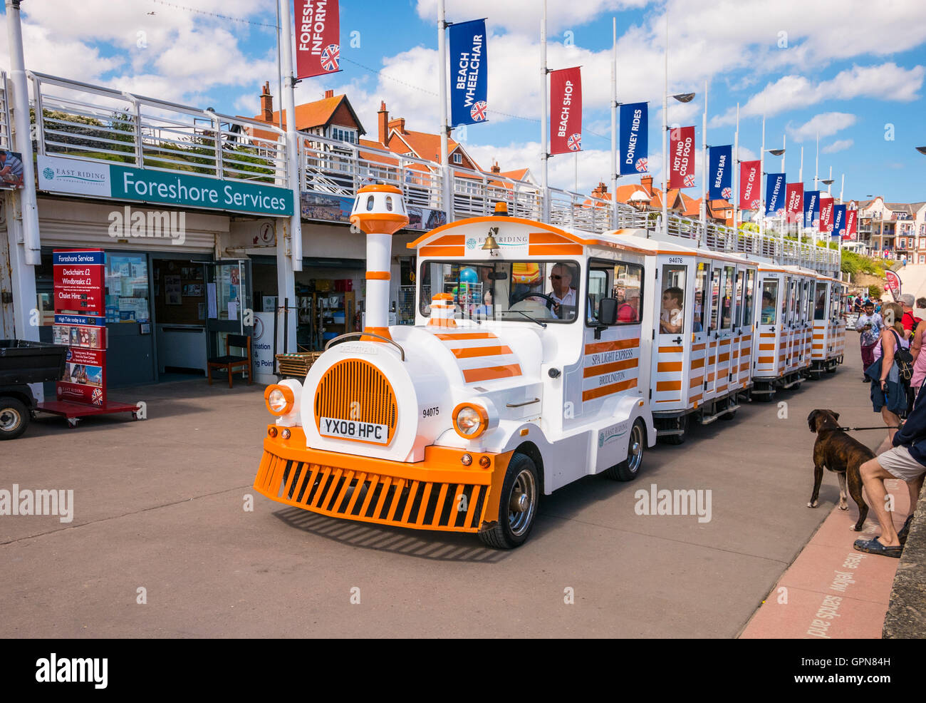 Landtrain on South Promenade Bridlington East Yorkshire UK Stock Photo