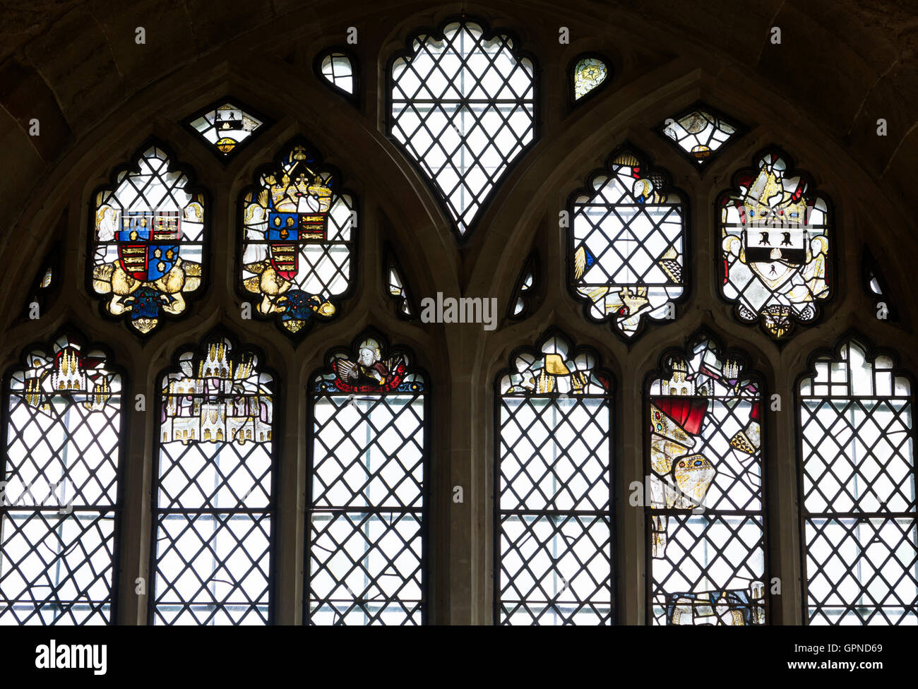 The East Window, Little Malvern Priory, Worcestershire, England, UK Stock Photo