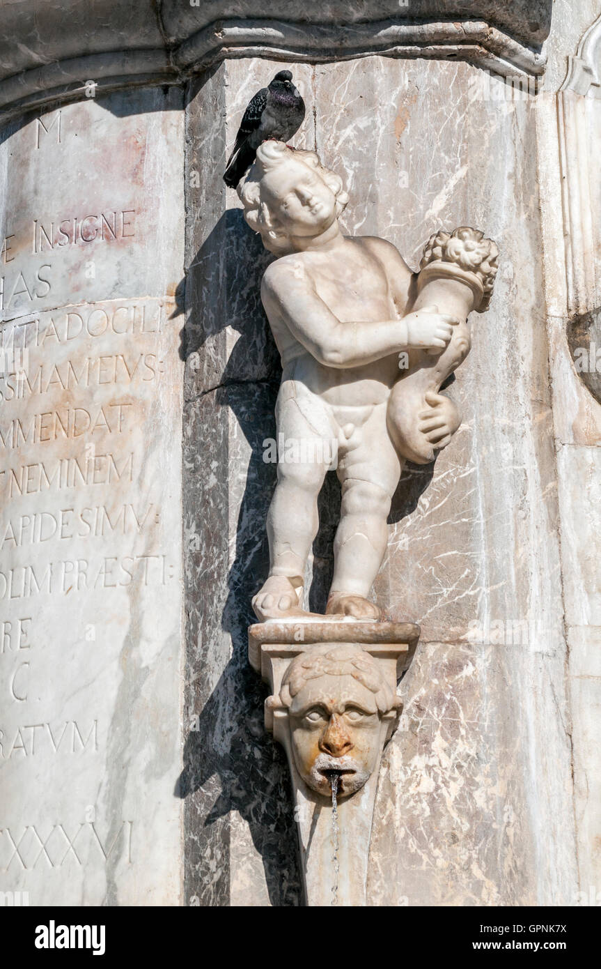 Close up of one of the figures on the elephant fountain, Catania, Italy Stock Photo