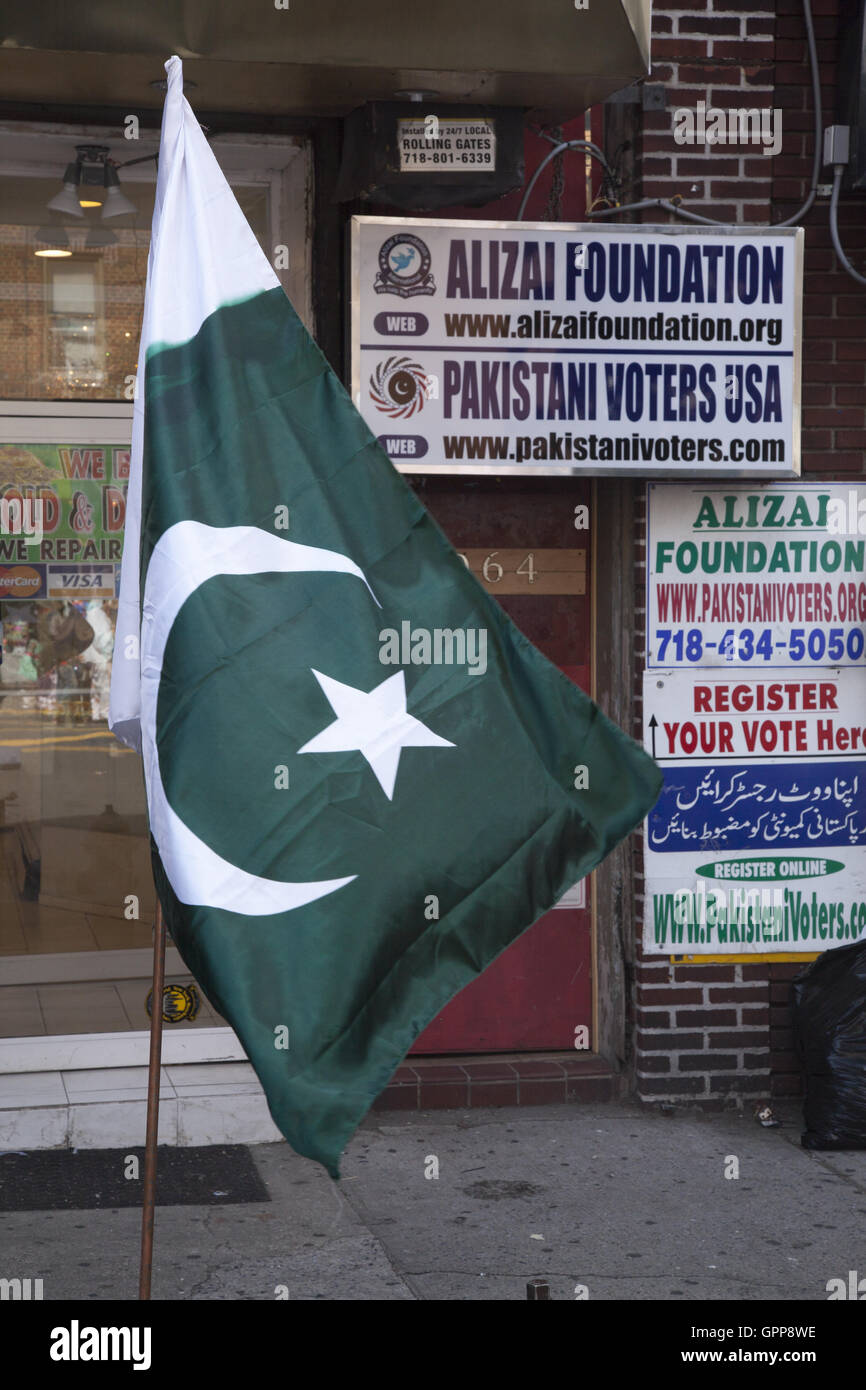 Coney Island Avenue during the Pakistani Mela celebrating Pakistan's independence day.  Brooklyn, NY. Stock Photo