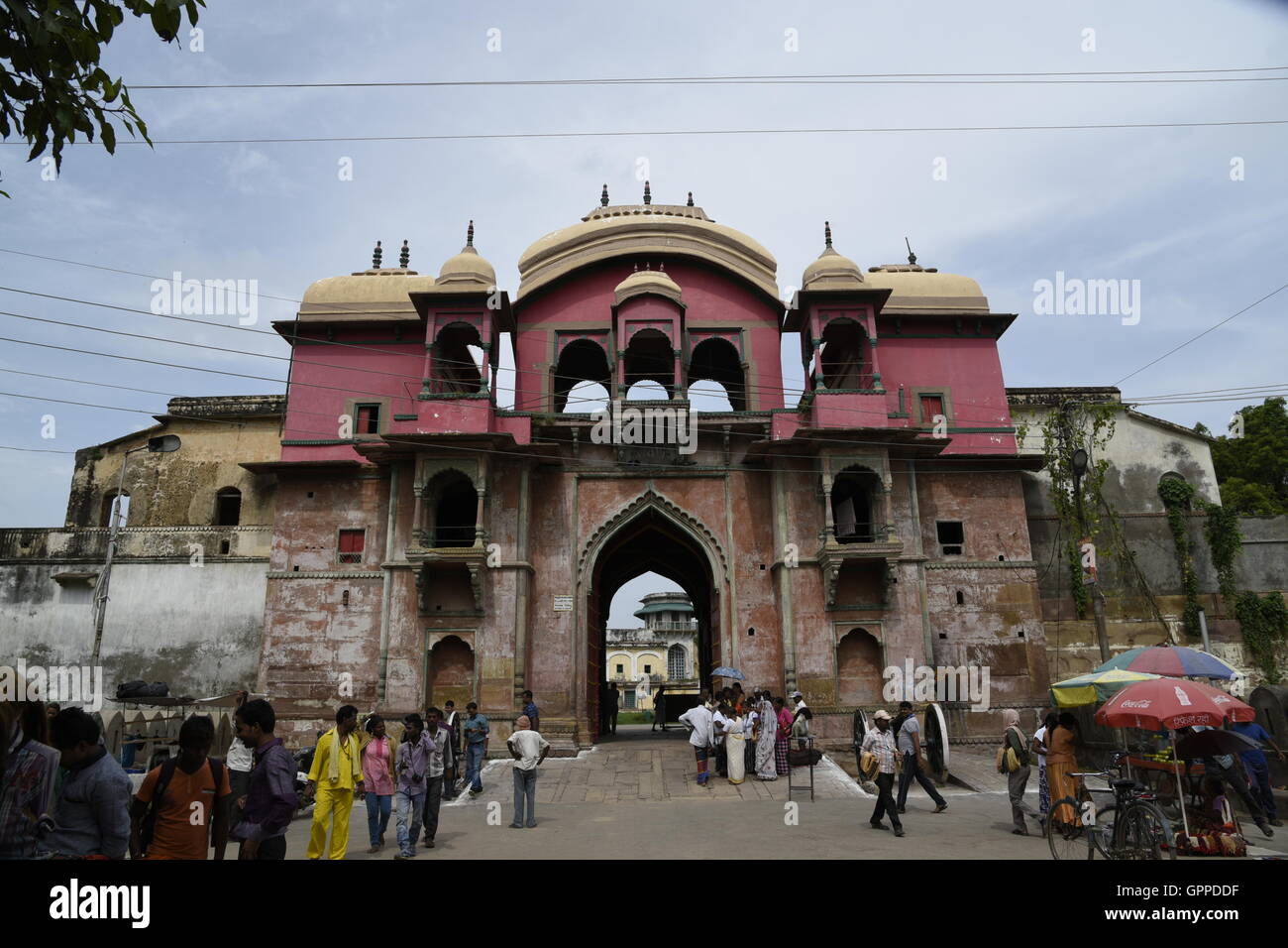 Beautiful Ramnagar fort  with colorful incredible detailed architecture in Varanasi or banaras near sarnath Uttar Pradesh India Stock Photo