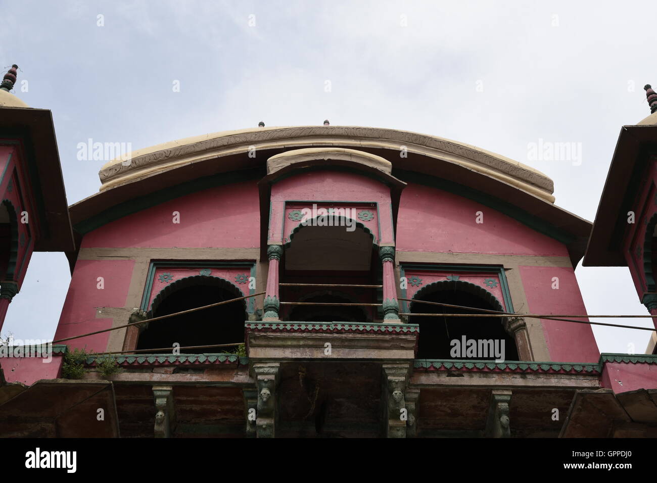 Beautiful Ramnagar fort with colorful incredible detailed architecture in Varanasi or banaras near sarnath Uttar Pradesh India Stock Photo