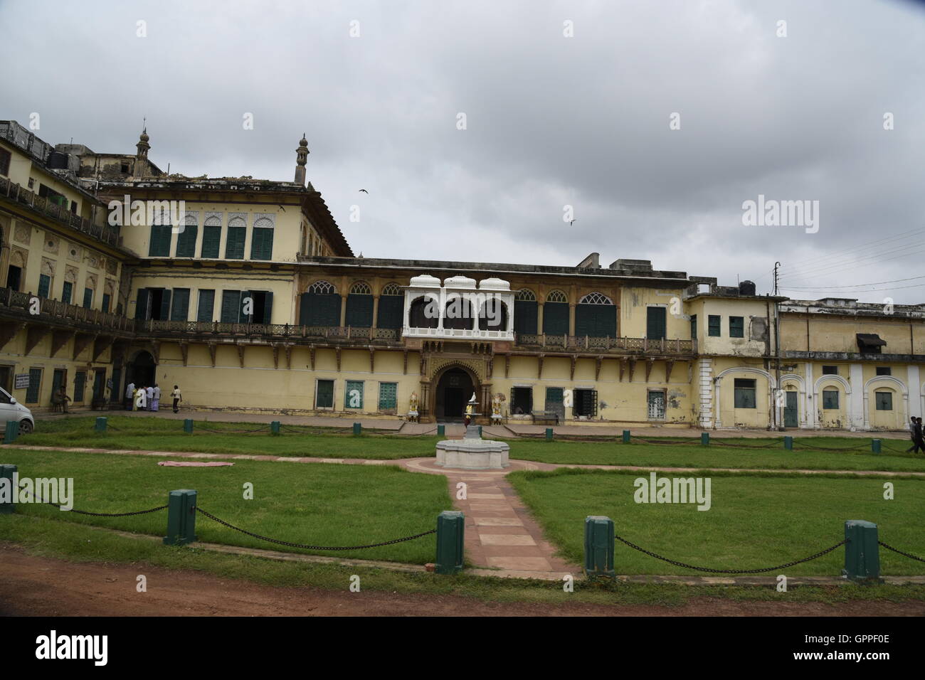 Beautiful Ramnagar fort  with colorful incredible detailed architecture in Varanasi or banaras near sarnath Uttar Pradesh India Stock Photo