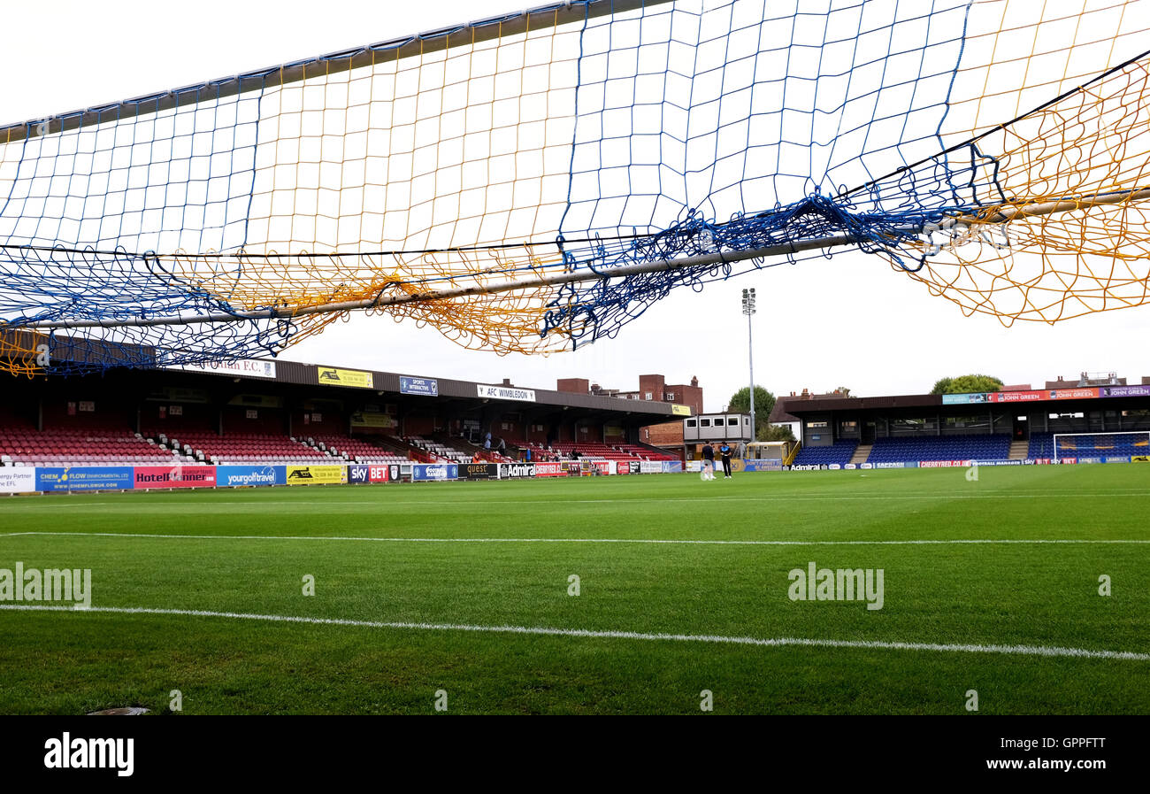 AFC Wimbledon and Kingstonian Cherry Red Records Stadium South London Stock Photo