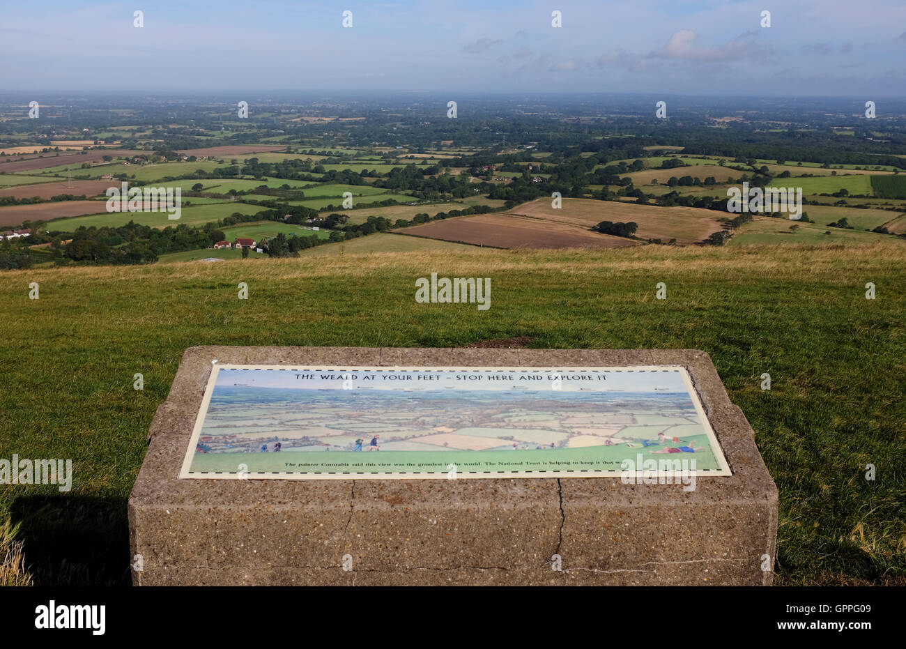 View of the Weald north of South Downs Way at Devils Dyke just north of Brighton UK Stock Photo